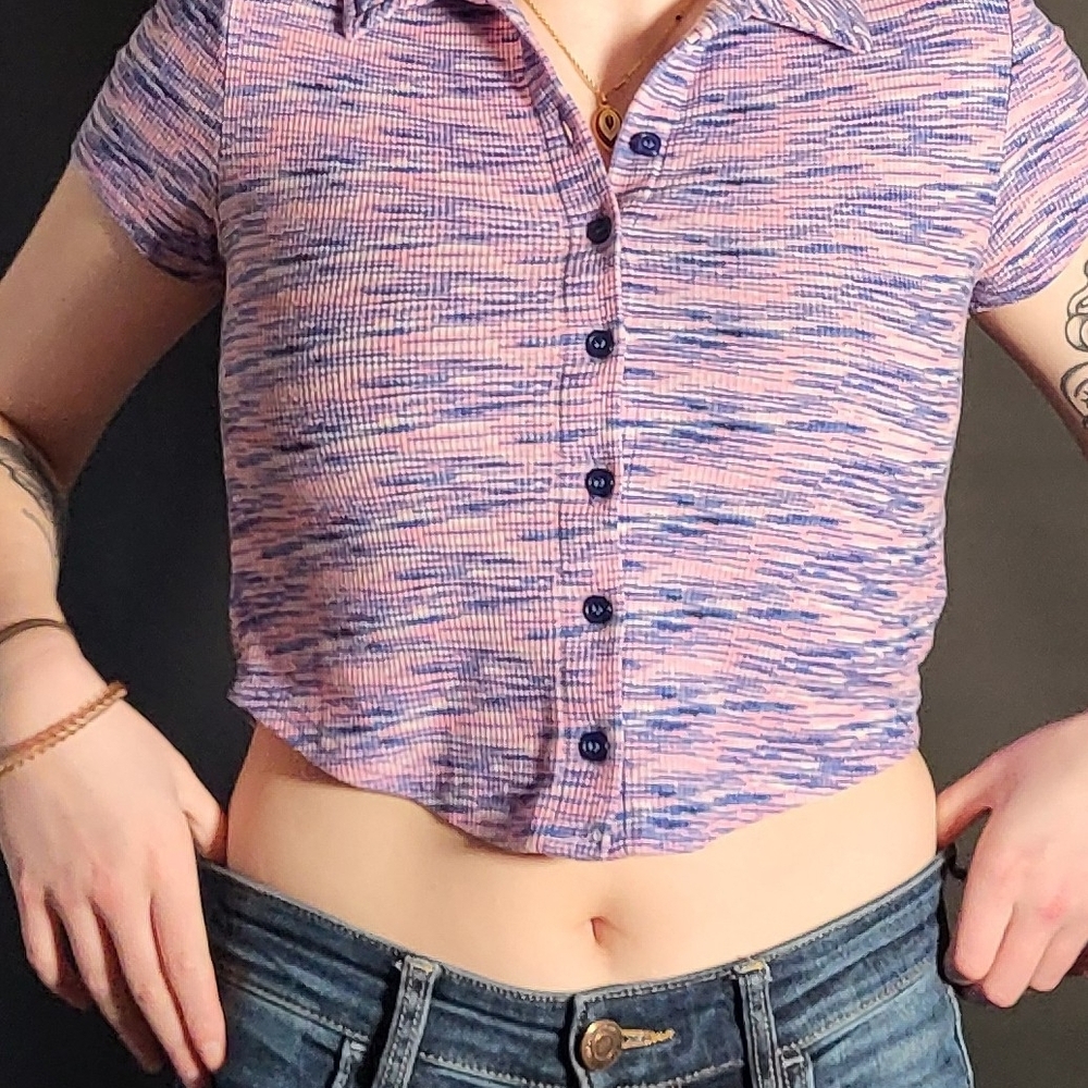 Streetwear Society Women's Pink and Blue Top - Picture 5 of 6